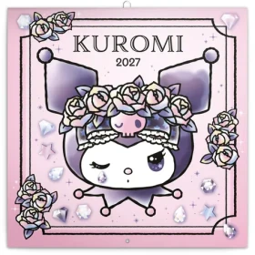 NOTIQUE Poznámkový kalendár Kuromi 2027 / Nástenný kalendár / 30 × 30 cm / september 2026 - december 2027