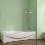 H K - Vaňová zástena S33 130x140cm - trojdielna sklopná, číre sklo SE-S33-130