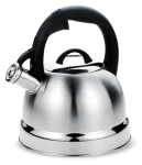 MR-1329 nerez, čierna rukoväť / Varná kanvica na platňu / 2,9 l / Píšťala / Nerezová oceľ (MR-1329)