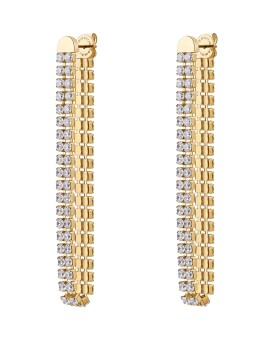 Brosway Pozlátené dlhé náušnice s kubickými zirkónmi Desidery BEIE030