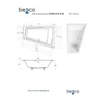 BESCO - Asymetrická vaňa INTIMA DUO SLIM - Nožičky k vani - S nožičkami, Rozmer vane - 180 × 125 cm, Spôsob prevedenia - Ľavé VANINTID18SLIML + OLVPINOZSTELID