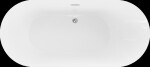 MEXEN/S - Roxy voľne stojaca vaňa 180 x 85, biela/čierna, sifón a prepad chróm 51201808575-01