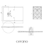 CERANO - Sprchová vanička obdĺžniková Pablo - SMC/minerálny kompozit - štruktúrovaná čierna matná - 130x90x3 CER-481153