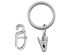 Krúžky so žabkou a háčikom na garnižu (10 ks) pre 16 - 20 mm, bielý%