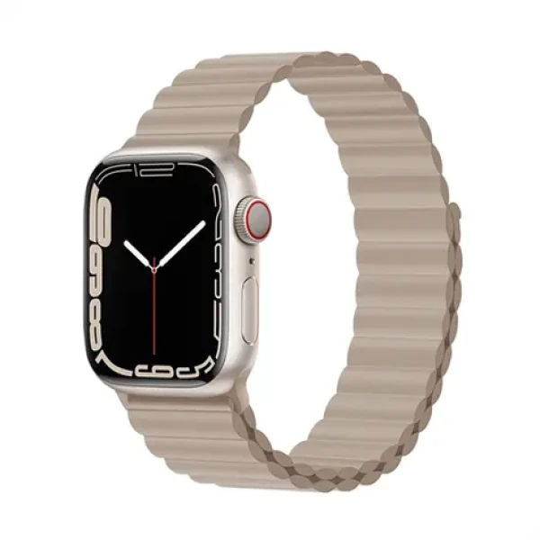 Devia Deluxe Sport 3 40/41/42 mm khaki / Remienok pre Apple Watch / Silikónový / Magnetické zapínanie (6938595364792)
