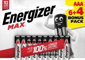 Energizer MAX AAA 6+4 zadarmo 1.5V alkalické / 10ks / LR03 (EU014)