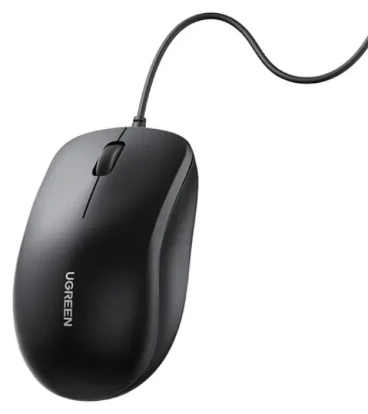 Ugreen drôtová optická myš čierna / Myš / USB / optická