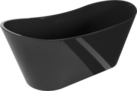 MEXEN/S - Montana vaňa voľne stojaca 170 x 80, čierna, sifón a prepad čierna 52011708070-70