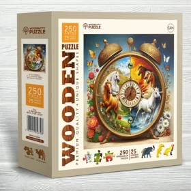 Wooden City Drevené puzzle Konské hodiny