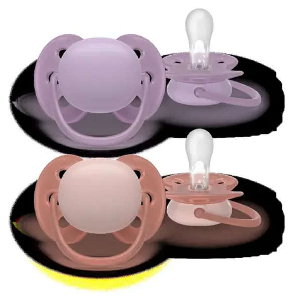 Philips Avent Ultrasoft SCF091/43 / Cumlík / 6-18 mesiacov / dievčenská / orgovánová, červená / 2 ks