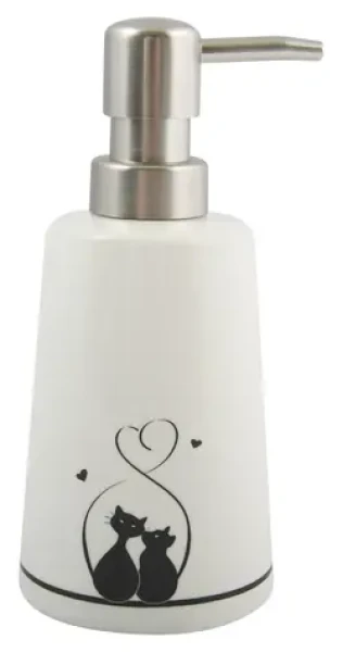 MSV GATITOS dávkovač mydla biely s motívom mačiek / keramika / 300 ml