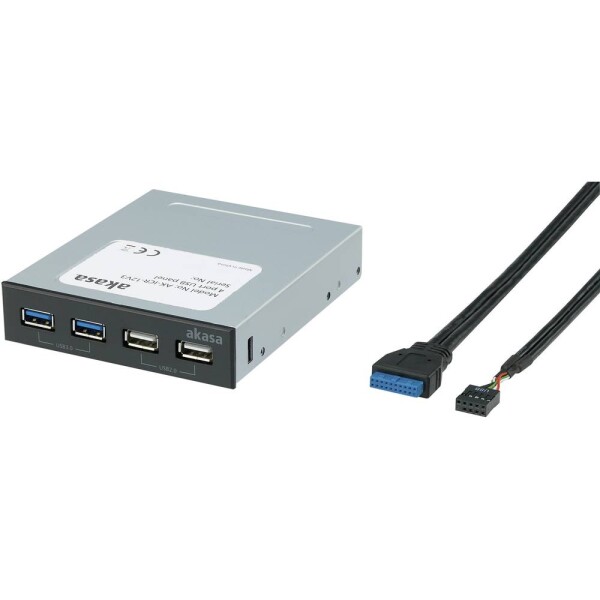 Akasa 4 porty USB 3.0 / USB 2.0 hub pod omietku čierna; AK-ICR-12V3