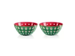 Guzzini LE MURRINE zelená, biela, červená / Miska / súprava 2 ks / 12,5 cm / akrylát (279412287)