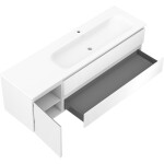 MEXEN/S - Rivel kúpeľňová skrinka 160 cm s umývadlom Vela pravá, 2S, 1D, reliéf, biela mat 91A23-16047-3-BBFFF01-W23P01