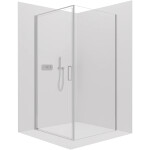 CERANO - Sprchovací kút Porte Ľ/P - 8 mm - chróm, transparentné sklo - 100x80x195 - otočný CER-413516