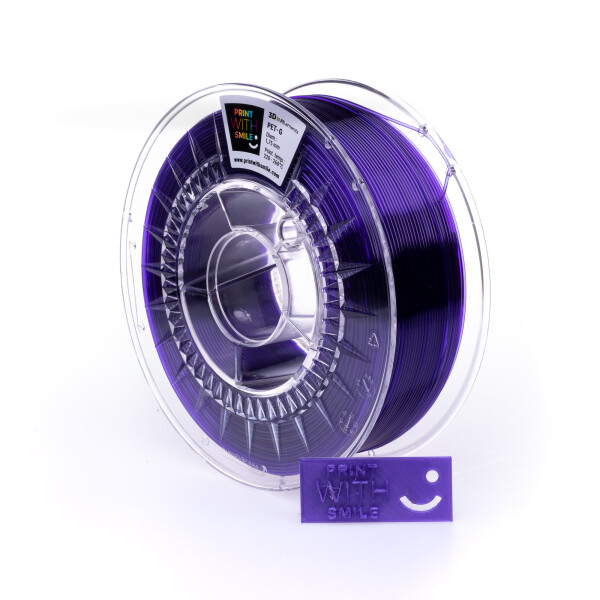 PET-G filament Violet Glass TR 1,75 mm Print With Smile 1 kg