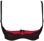 Dámska sexy podprsenka V-9881 Čierna s červenou - Axami 80E černá s červenou