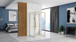 REA/S - Rohový sprchovací kút RAPID SWING Brush Gold Dvere: 90 x Sprchová zástena: 80 KPL-02520