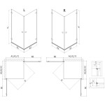 MEXEN/S - Lunar-B Duo sprchovací kút dvere krídlové 70 x 70, transparent, chróm 832-070L-070P-01-00