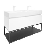Kúpeľňová skrinka s umývadlom SAT B-Way 119x30x45 cm biela lesk BWAY120WU2BBF BWAY120WU2BBF