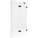 MEXEN/S - Lunar vaňová zástena 2-krídlová pravá 100 x 150, transparent, čierna 897-100-100-70-00-P