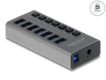 DeLock Externý USB Hub 5Gbps USB-B (F) - 7x USB-A (F) sivá (63669)