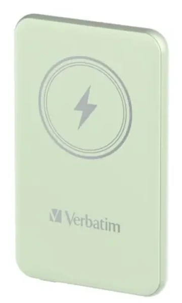 Verbatim Charge 'n' Go Magnetická bezdrôtová powerbanka 5000mAh zelená / USB-C / MagSafe / 15-20W (32241)