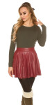 Sexy leather look pleated mini skirt oldpink