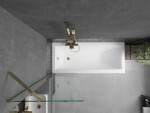 MEXEN/S - Cubik obdĺžniková vaňa 150 x 70 cm s panelom + vaňová zástena 60, transparent, zlatá 550315070X9506000050