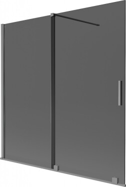 MEXEN/S - Velár dvojkrídlová posuvná vaňová zástena 160 x 150, grafit, grafit metal 896-160-000-41-95