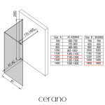 CERANO - Sprchová zástena Walk-in Onyx Corner Round Ľ/P - 8 mm - okrúhla vzpera - čierna matná, bronzové sklo - 120x140x200 CER-979797
