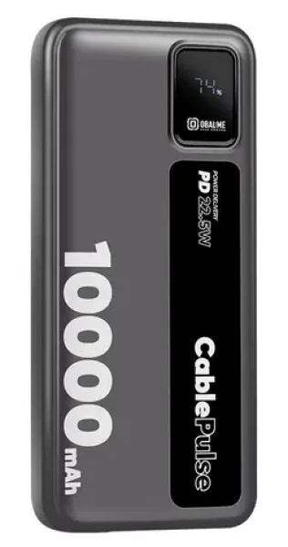 Obal:Me CablePulse 10000mAh 22,5W čierna / Powerbanka / integrované káble / USB-C / USB-A (8596311292477)
