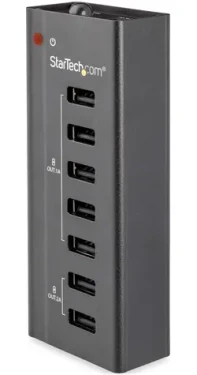 StarTech USB Hub 7 portov čierna / USB hub / 7x USB 2.0 / napájací adaptér / hliníkové telo (ST7C51224EU)