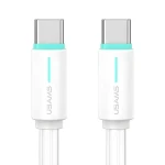 USAMS SJ734 biela / Dátový kábel / USB-C - USB-C / PD 60W / 1 m (SJ734USB02)