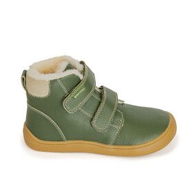 Chlapčenské zimné topánky Barefoot DENY KHAKI, Protetika, zelená - 21