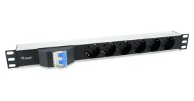 Equip PDU čierna / Zásuvková lišta do racku / 1U / 6x Schuko / 16 A / 3500 W (333312)