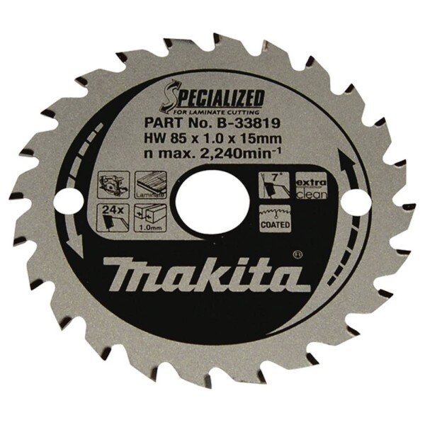 Makita SPECIALIZED B-33819 pílový kotúč 85 x 15 x 1.0 mm Počet zubov (na palec): 24 1 ks; B-33819