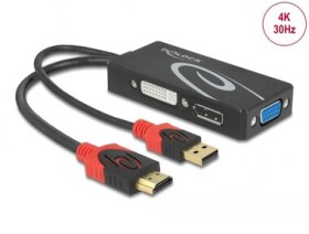 DeLock Adaptér HDMI (M) - DVI/VGA/DisplayPort (F) 4K čierna (62959)