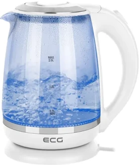 ECG RK 2020 White Glass biela / rýchlovarná kanvica / 2200W / 2.0 L / sklo a nerez (100000669591)