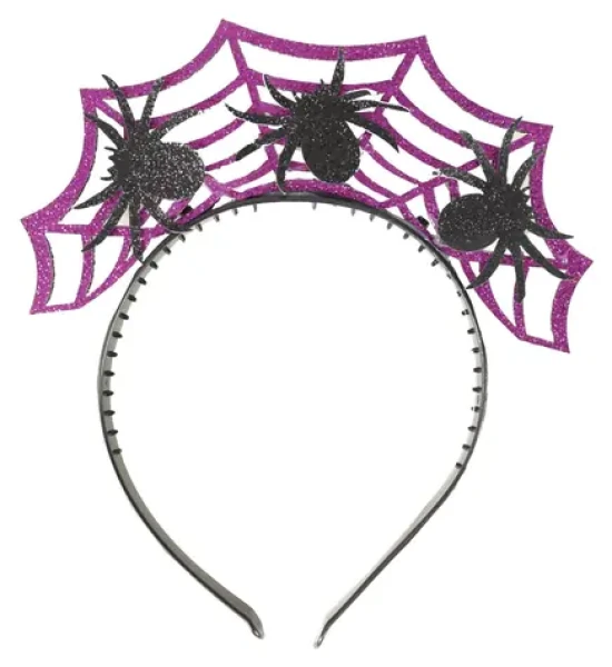 Rappa Čelenka Halloween fialová s pavúkmi