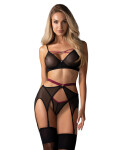 Dámsky sexy set Novenes 3-dielny set Black - Obsessive M/L
