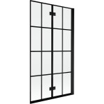 MEXEN - MIST vaňová zástena 100x150 cm 6mm 2-s, čierna, dekor, pravá 8A9-100-002-70-77-P