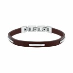 Trussardi Pánsky náramok z hnedej kože T-Leather TJAXZ11