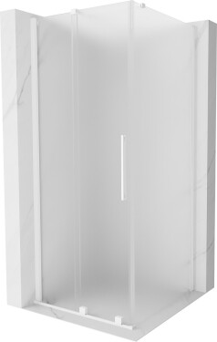 MEXEN/S - Velár sprchovací kút, posuvné dvere 100 x 100, dekor, biela 871-100-100-31-20