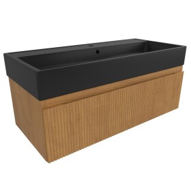 Kúpeľňová skrinka s umývadlom SAT Evolution 98x30x44, 5 cm dub medový mat SATEVO100DMU2B SATEVO100DMU2B