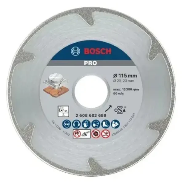 BOSCH Diamantový rezný kotúč PRO Marble / Rezný kotúč / 115x22,23 mm / Šírka rezu 2,2 mm / Mramor (2608602689)