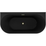 MEXEN/S - Sella voľne stojaca vaňa nástenná reliéf 150 x 75, čierna mat, sifón a prepad zlatá kartáčovaná 52711507571-55