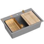 Quadron - Granitový drez MARC 110 WORKSTATION Grey Metallic Meď HQM7650U5_PVDC1
