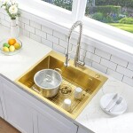 REA REA - Oceľový drez Liam BRUSH GOLD s kuchynskou batériou KPL-96007