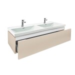 Kúpeľňová skrinka s umývadlom a batériami SAT Feel 120x30x44, 8 cm pieskovo béžová mat SATFEEL120BEU4BA SATFEEL120BEU4BA